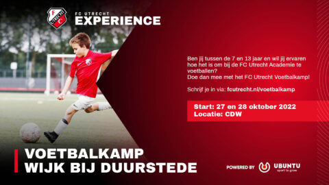 FC Utrecht Voetbalkamp in de herfstvakantie bij CDW op 27 en 28 oktober